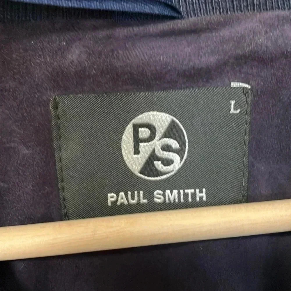 Paul Smith purple eggplant perforated goat suede leather bomber jacket - Picture 8 of 10